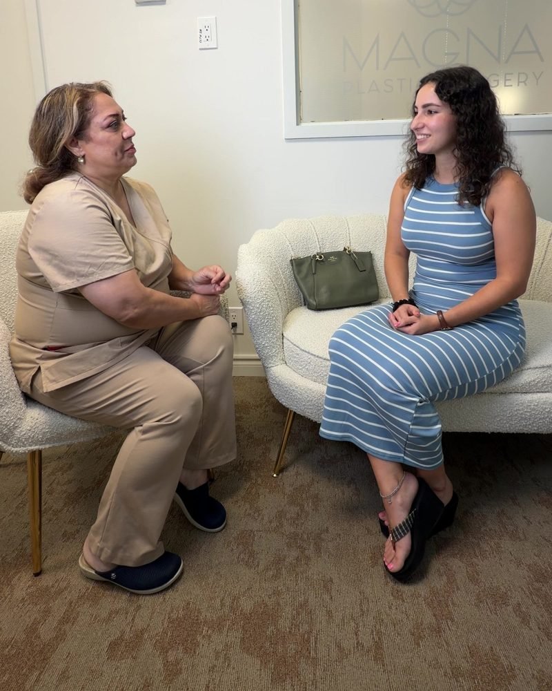 A Magna consultation in the white-chair consult room